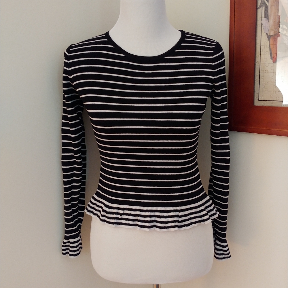 FINITY blk/white striped sweater